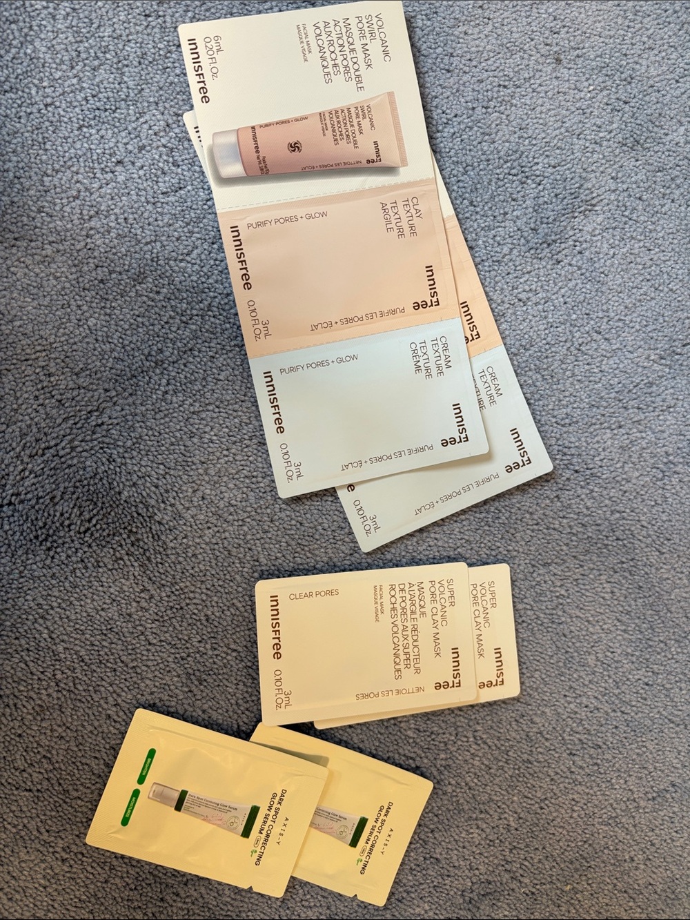 Sample Pack - Assorted Skincare Sachets (Beige/Green)